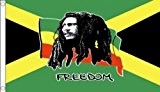 5 ft x 3 ft (150 x 90 cm) Bob Marley Freedom Jamaica Jamaika Reggae Rasta 100% Polyester Material Flagge Banner Ideal für Pub ...