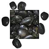 5 kg Polierter Kiesel Glanzkies Flusskiesel Kieselsteine Ziersteine Gartenkies Zierkies schwarz Körnung 50/80 mm