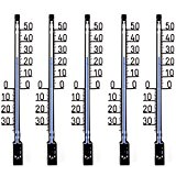 5 Stück Set Garten - Aussen Thermometer . Gartenthermometer Deutsche Herstellung Quecksilberfrei , Analog , Kunststoff , Farbe schwarz