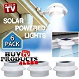 6 Pack Deal - Outdoor Solar Gutter LED Lights - White Sun Power Smart LED Solar Gutter Night Utility Security ...