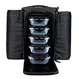 6 Pack Fitness Bag 5 Meal Management Innovator 500 - Black