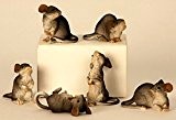 6 Stück Maus Mäuse Figuren 4,5cm bis 8cm groß Figur für Haus und Garten Nagetiere Kleintiere