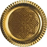 6 Teller, Pappe rund Durchmesser 29 cm gold "Riad"