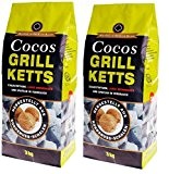 6kg Cocos Grill Briketts Premium Holzkohle Grillkohle aus Kokosnuss - ökologisch