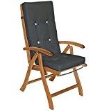 6x Stuhlauflagen Hochlehner Set Sitzauflage Auflage Vanamo Stuhlkissen Kissen Sitzkissen Anthrazit
