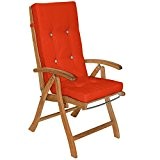 6x Stuhlauflagen Hochlehner Set Sitzauflage Auflage Vanamo Stuhlkissen Kissen Sitzkissen Orange