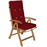 6x Stuhlauflagen Hochlehner Set Sitzauflage Auflage Vanamo Stuhlkissen Kissen Sitzkissen Rot