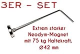 75 kg Magnet - Ablänghilfe Set 25cm + 50cm + 100cm