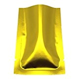 7x10cm (2.7"x3.9") 200 Stück Golden Farbe Matt Alufolie Lebensmittel Lagerung Taschen Heißsiegel Öffnen Sie Oberseite Vakuumbeutel Mylar Tüten Speicherung Kaffee ...