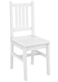 90.71-01 W weißer Stuhl Eris Küchenstuhl Massivholzstuhl Esszimmerstuhl Kiefer