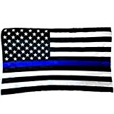 90 X 150 Cm USA Police Thin Blue Line Flag Memorial Law Enforcement Tüllen