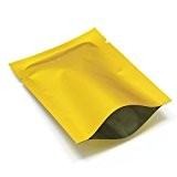 9x13cm (3.5"x5.1") 200 Stück Golden Farbe Matt Alufolie Heißsiegel Tasche Öffnen Sie Oberseite Mylar Alufolie Kaffee Süßigkeiten Pulver Verpackung Vakuumbeutel ...