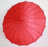 AAF Nommel ® Deko- Kinder- Sonnenschirm aus Stoff und Holz rot, 011