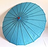 AAF Nommel ® Deko- Sonnenschirm aus Holz in blau, einfarbig transparent, 103