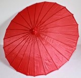 AAF Nommel ® Deko- Sonnenschirm aus Holz in rot, einfarbig transparent, 101