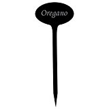 Acrylglas Pflanzschilder Oval schwarz - Gartenstecker, Kräuterschilder, Pflanzenstecker - Auswahl + Wunschname, Pflanzenname:Oregano
