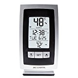 AcuRite Digital Innen/Außen-Thermometer mit intelli-time Uhr (Silber/Grau)