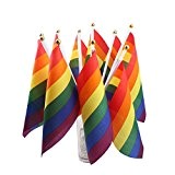 aerwo Rainbow - World Cup Outdoor Flagge - 100/Set Rainbow Flagge 20,3 x 12,7 cm Zoll Polyester Flagge Gay Pride Lesbian Peace LGBT Flagge mit Tüllen