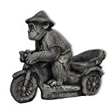 Affe auf dem Motorrad Figur Skulptur Äffchen massiv Dekoration Neuware