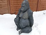 Affe Gorilla sitzend Figur XXL echt cool schöne Gartendekoration