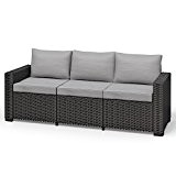 Allibert California 3-Sitzer Couch Polyrattan Gartenmöbel Lounge Rattanoptik