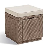 Allibert Hocker, Cube cushion, cappuccino / sand, 42 x 42 x 45 cm, 233817
