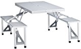 Alu Campingtisch 136x86,5cm (faltbar zum Tragekoffer, Aluminium Picknick-Tisch, sehr stabil)