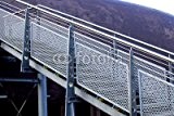Alu-Dibond-Bild 100 x 70 cm: "Edelstahl Treppengeländer und verzinkte Treppe", Bild auf Alu-Dibond