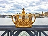Alu-Dibond-Bild 50 x 40 cm: "Swedish royal crown on a bridge in Stockholm", Bild auf Alu-Dibond