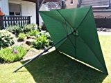 Alu Sonnenschirm 2x3m mit Kurbel - grün - Kurbelschirm