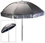 Alu Sonnenschirm mit 98% UV Schutz - knickbarer Schirm mit 200 cm Durchmesser aus Aluminium - mit "Push-Up" Funktion