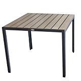 Aluminium Gartentisch 90x90cm Esszimmertisch Esstisch Küchentisch Alutisch Aluminiumtisch mit Polywood / Non Wood - Tischplatte