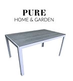 Aluminium Gartentisch "Fire XL" mit Polywood Tischplatte, 150x90 absolut wetterfest, silber aus dem Hause Pure Home & Garden