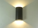 Aluminium LED Außen-Wandleuchte Parma 2 flammig 16x 9cm up and down Wandlampe Hausbeleuchtung Leuchte (anthrazit-grau)