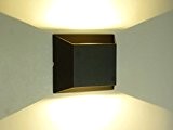 Aluminium LED Außen-Wandleuchte Turin 2 flammig quadratisch schwarz Wandlampe Hausbeleuchtung Leuchte