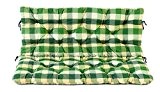 Ambientehome 2er Bank Sitzkissen und Rückenkissen Hanko, kariert grün, ca 120 x 98 x 8 cm, Bankauflage, Polsterauflage