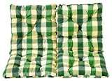 Ambientehome 2er Set Sitzkissen und Rückenkissen Sessel Hanko, kariert grün, ca 50 x 98 x 8 cm, Polsterauflage