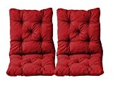Ambientehome 2er Set Sitzkissen und Rückenkissen Sessel Hanko, rot, ca 50 x 98 x 8 cm, Polsterauflage
