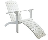 Ambientehome Adirondack Chair Deckchair Liege Gartenliege Massivholz inkl. Fussteil FALUN, Weiß