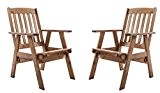Ambientehome Gartensessel verstellbarer Sessel Stuhl Gartenstuhl Massivholz Hochlehner VARBERG, braun, 2-teiliges Set