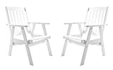 Ambientehome Gartensessel verstellbarer Sessel Stuhl Gartenstuhl Massivholz Hochlehner VARBERG, Weiß, 2-teiliges Set
