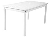 Ambientehome Gartentisch Tisch Massivholz Esstisch EVJE, Weiß, ca. 135 x 77 x 70 cm