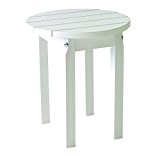 Ambientehome Tisch, Adirondack Alabama Massivholz Beistelltisch Durchmesser 48 cm, weiß, 48x48x53 cm, 90780