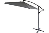 Ampelschirm grau 3 m mit Kurbel Sonnenschirm mit Fuss Schirm