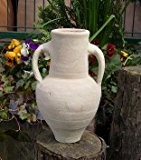 Amphore 25 cm aus weissgrauem Terracotta Terrakotta Pokal Vase Krug