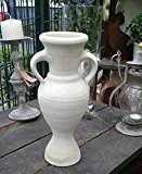 Amphore 35 cm aus weissgrauem Terracotta Terrakotta Pokal Vase Krug