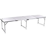 Ancheer Falttisch Campingtisch höhenverstellbar Tisch ,Quad-Falten Aluminium Camping Klapptisch,Tragegriff ,238.5x60x55CM