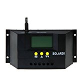Andoer 30A 12V/24V Intelligent LCD PWM Solarladeregler Solar Panel Batterie Regulator