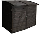 Andrewex Mülltonnenbox für 2 Tonnen 156 x 97 cm 240 Liter aus Holz Farbton: Anthrazit Mülltonnenschrank Mülltonnenverkleidung