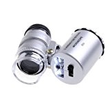 anizun (TM) 60 x Pocket Hand Lupenleuchte Mikroskop Lupe LED-Währung UV-Lupe mit Licht NEU 2015 MICROSCOPIO Vergrößerung